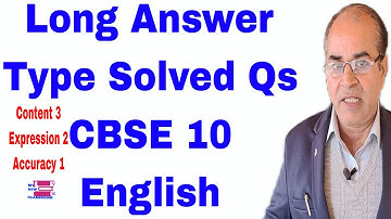 sample paper english class 10 cbse by Vijay Kumar long answer type important solved questions