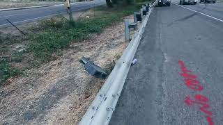 Albany, Oregon - Severely Damaged Guardrail - I-5 Southbound