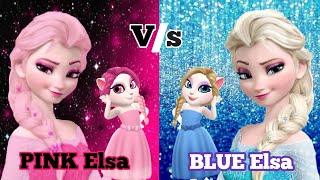 My Talking Angela 2 || Pink Elsa Vs Blue Elsa || Cosplay / Makeover💄