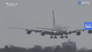 Pilot lands 394-ton A380 sideways as Storm Dennis rages