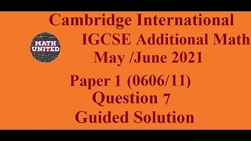 Solution of IGCSE  Additional Math Paper 0606/11 Paper 1 May June 2021 Question 8 Surd Quadratic