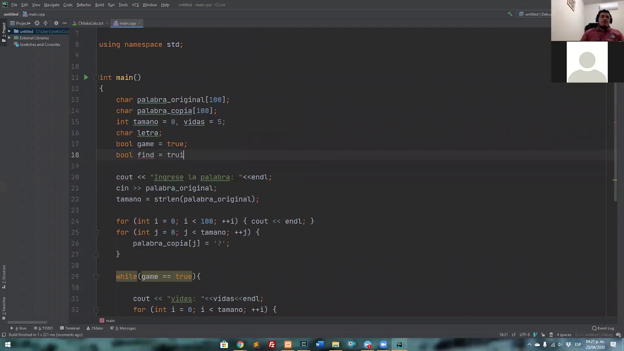 Ahorcado en código fuente C++ - YouTube