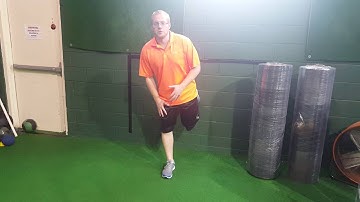 Right Wall Supported Stance Knee Flexion with Left Glute Med