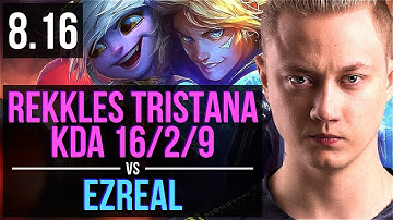Rekkles - TRISTANA vs EZREAL (ADC) ~ KDA 16/2/9, Legendary ~ EUW Challenger ~ Patch 8.16
