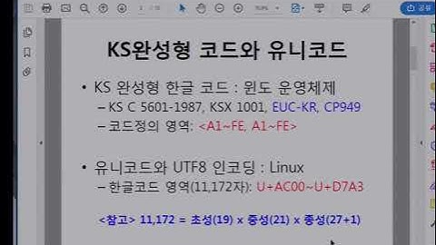 빅데이터최신기술_01 한글코드-1  KS완성형 유니코드 UTF8인코딩 (강승식 교수)