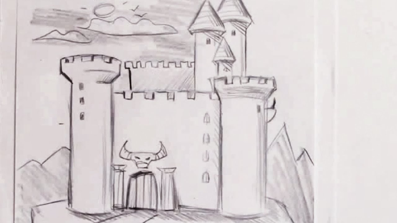 How to Draw a Castle Step by Step for Beginners YouTube