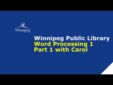 Word Processing 1 with Carol - Part 1