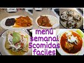 #Menu semanal //ideas de comidas caseras // 5 comidas faciles de hacer//Martucha F/15 de marzo 2019