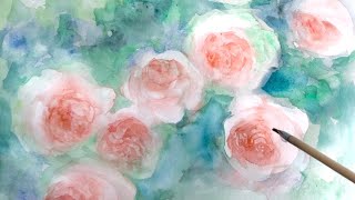 水彩画原画薔薇美しいイングリッシュローズたち① 水彩画原画薔薇美しいイングリッシュローズたち①