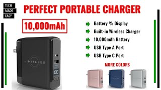 Limitless PowerPro Go 10,000mAh Power Bank 3 in 1 Wall Charger