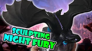Night Fury | Custom Dragon Character | HTTYD | SpeedSculpt & SpeedPaint | by SilentKimiya