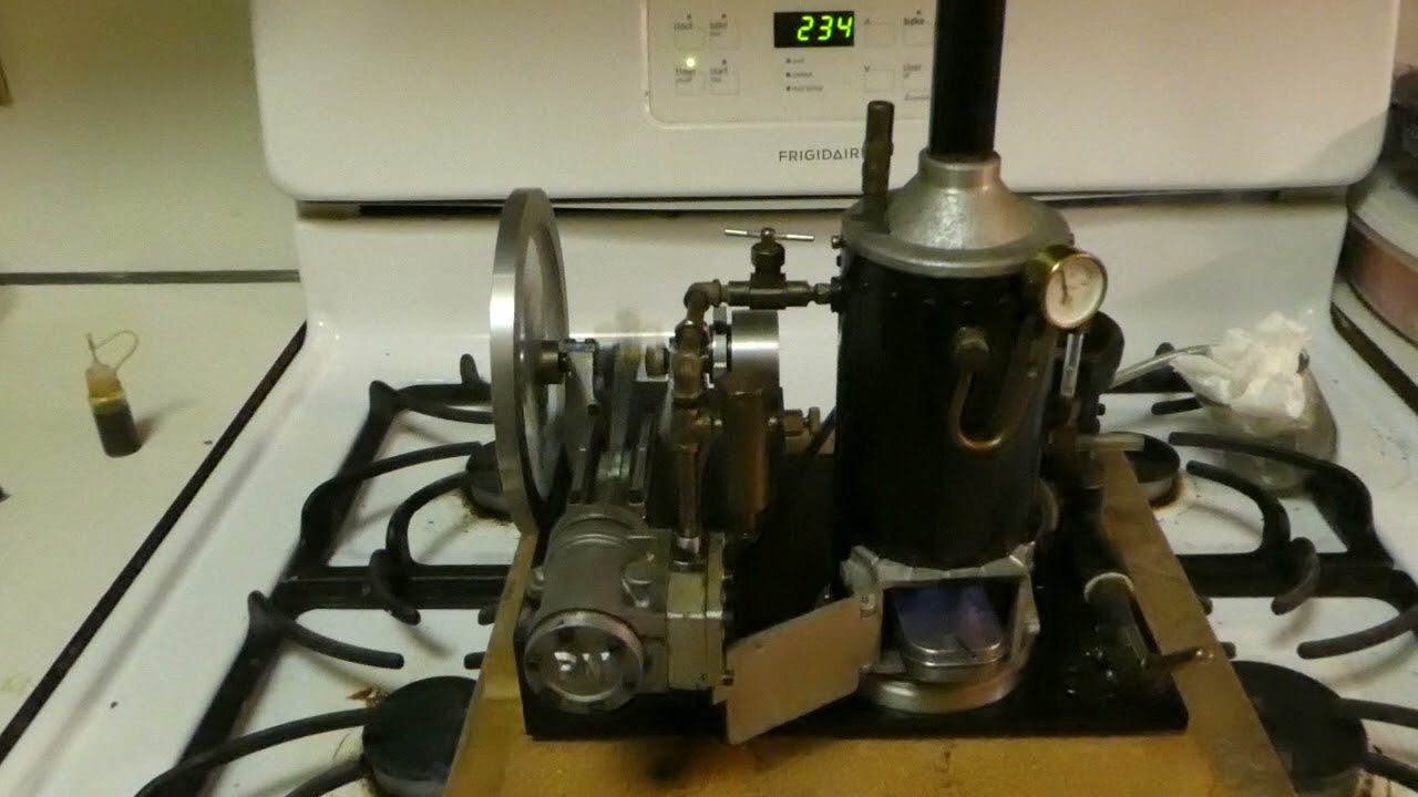 PM Research #1 engine with boiler #1 and ram