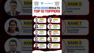 UPSC CSE 2025 Result 👏 l Top 10 UPSC Topper 2026 🔥🔥 #ias #upsc #topper #upscresult #civilserviceexam