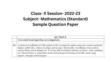 sample paper maths standard class 10 2022 23 section E solutions