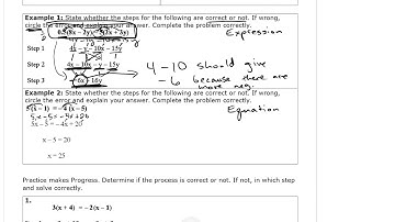 Equations Practice and Error Analysis