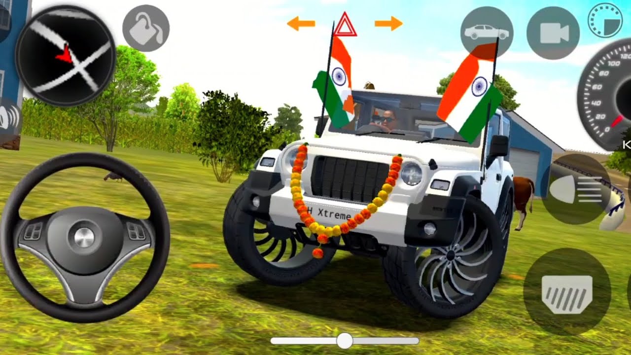 Modified Mahindra Thar  White Thar (Gadi Wala Game) adventure game indian thar game 