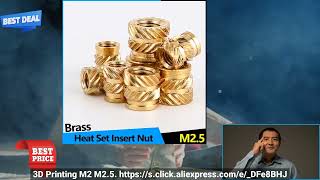 1005002072644387 200Pcs Female Thread Br Knurled Inserts Nut Heat Set Insert Nuts Em