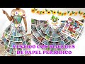 INCREÍBLE IDEA Vestido👗de Reciclaje ♻️ hecho con Pliegues de Papel Periódico 📰- paper dress making .