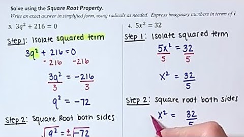 7.1: Square Root Property & Complete the Square