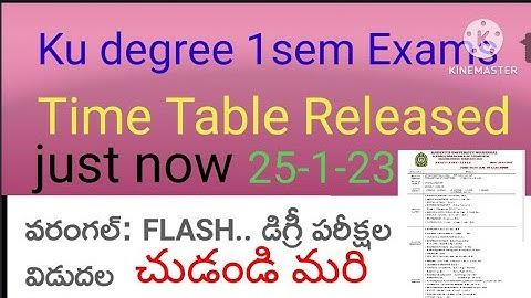 Ku Degree 1st sem Exams Time Table Released 2023/kakatiya University degree 1st sem time table 2023/