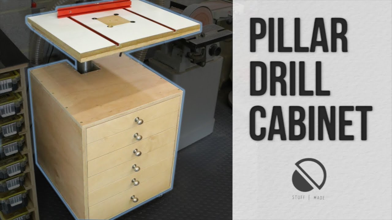 Diy Rolling Mobile Drill Press Cabinet Youtube