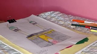تعليم رسم الكعبه المشرفه خطوة بخطوة  ابداعات روجى Teaching how to draw the Holy Kaaba step by step