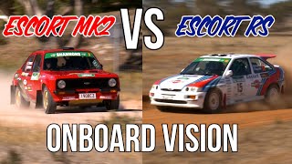 Ford Escort Mk2 vs Ford Escort RS Cosworth - Rally Battle on SS1 at Rally of the Heartland 2024