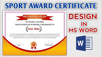 Sports Certificate Design in MS Word | Professional  Certificate Design Tutorial 2025