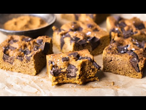 Pumpkin Spice Cookie Bars, gluten-free, dairy-free, with chocolate chips - Real Food Healthy Body
