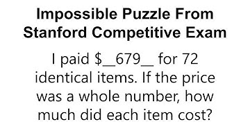 A delightful logic puzzle from the Stanford Competitive Exam (1947)