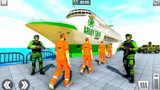 perahu pengangkut tahanan polisi militer - jail prisoner transporter ship simulator : transport game screenshot 4