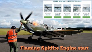 Spitfire Flaming Engine Start