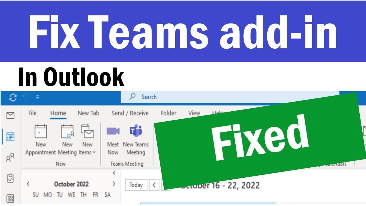 How to Fix Missing Microsoft Teams Addin for Outlook How To Add