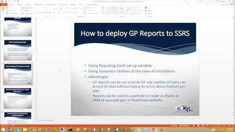 Reporting made easy with GP Dynamics 2013 and SSRS