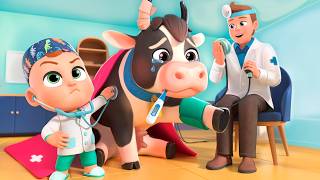 Moo Moo! Cow in the Vet! Animal Rescue Song 🎶 | Lalafun Nursery Rhymes & Kids Songs