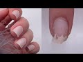 Transforming my  nails  diy thin natural looking extensions w gel  nude nails