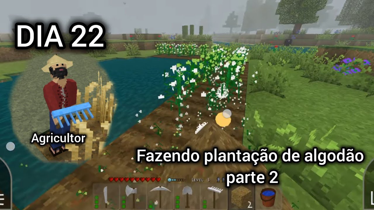 Survivalcraft 2 episódio 23 celular, algodões para roupas de frio.