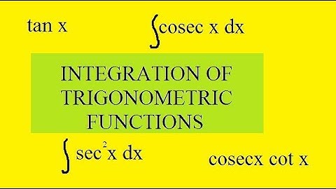 Integration of trigonometric functions