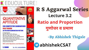 Ratio and Proportion part 2 | R S AGGARWAL |By Abhishek Thigale