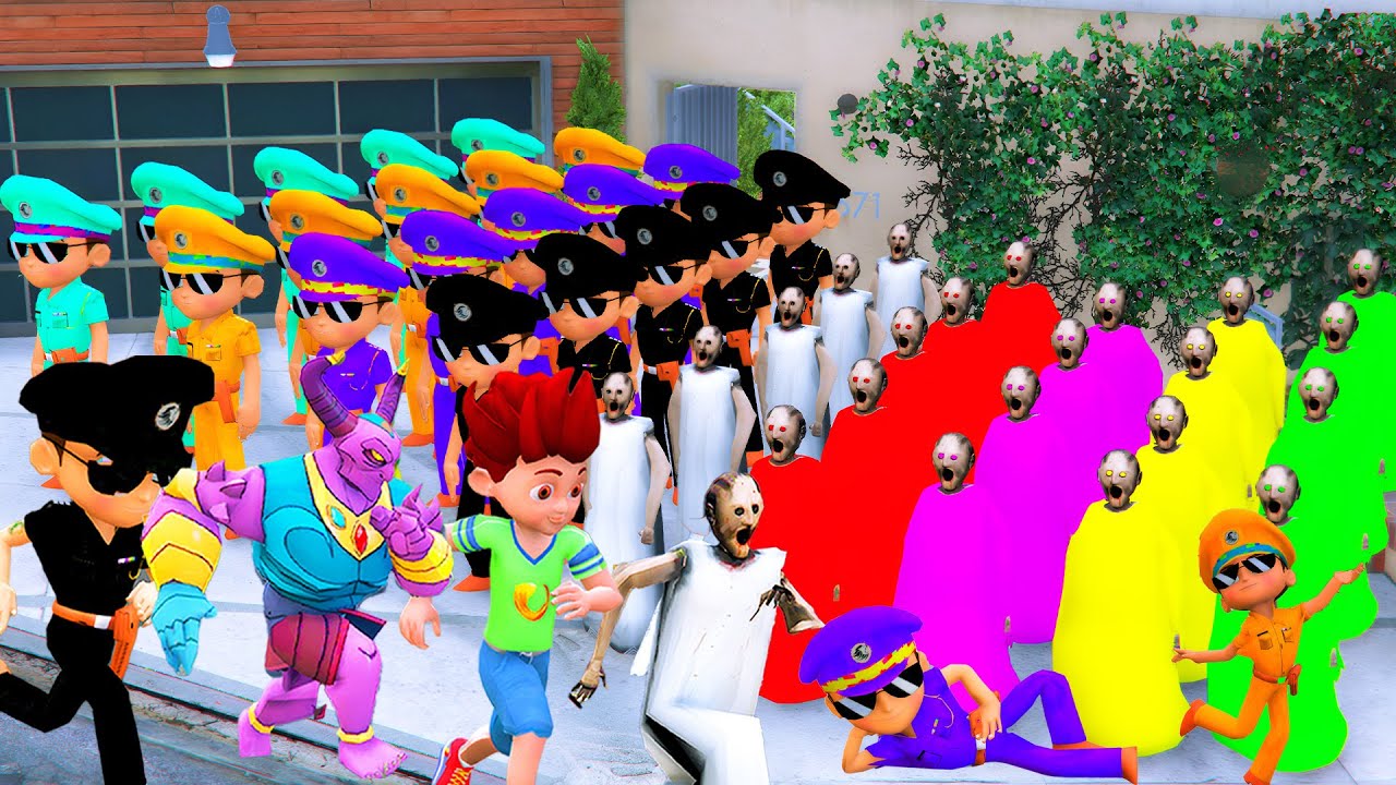 😎👿 1000 Granny Monster Kidnapped Kicko, Little SIngham save  🤣 in Gta 5 Gameplay