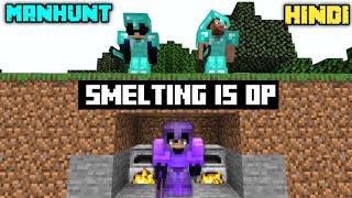 Minecraft (1V2) Manhunt but Smelting is Extremely OP...