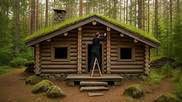 150 Days to Build a Warm & Comfortable Log Cabin for Survival in the Woods 🏡