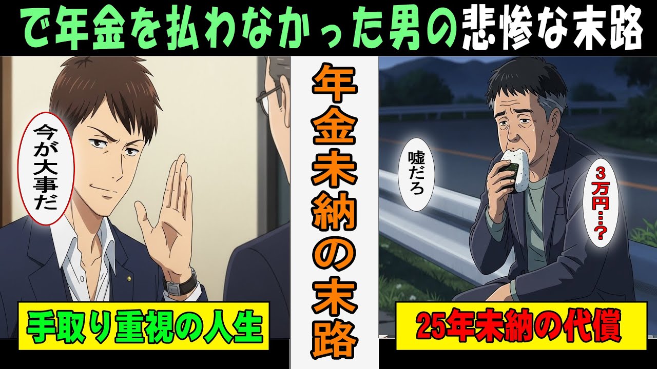 【漫画】「手取り重視」で年金未納を続けた男の末路。25年間払わなかった代償…受給額月3万円の衝撃…