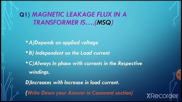 Transformer Questions-MSQ,MCQ,NAT(As per Gate 2021)