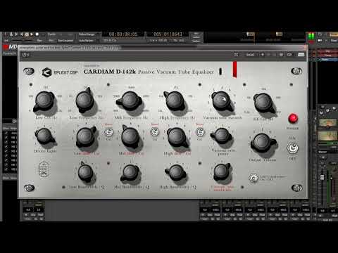 Atmospheric guitar and drums with analog style limiter. Cardiam D-142k vacuum tube passive equalizer