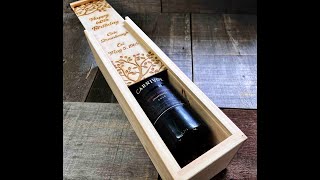 Custom engraved Wooden Wine Boxes. Custom engraved and personalized as requested.