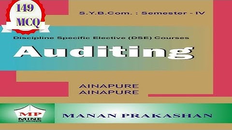 SY B.com Sem 4 Auditing MCQ Question With Answers//149 MCQ Question Of Auditing Sem 4 //Auditing MCQ
