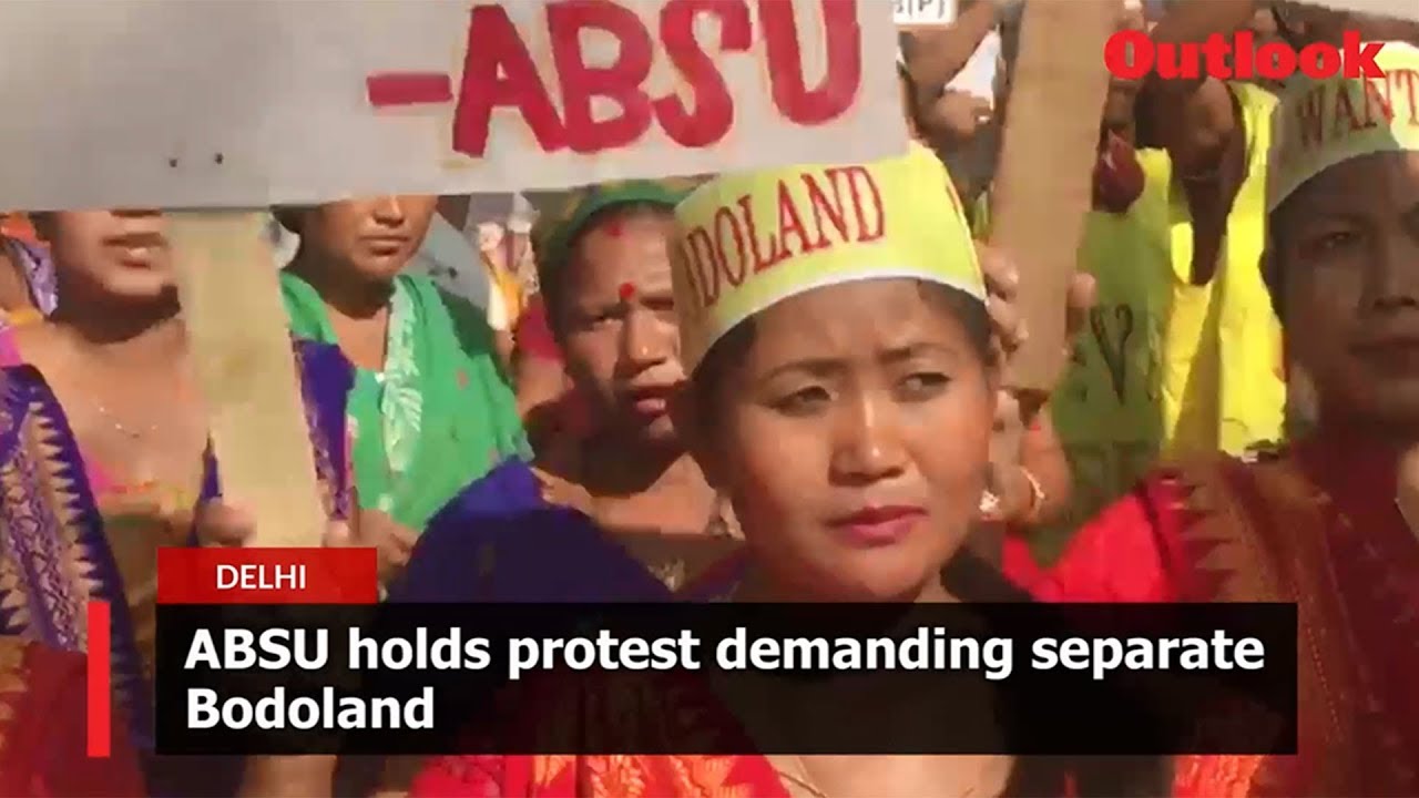 ABSU holds protest demanding separate Bodoland in New Delhi