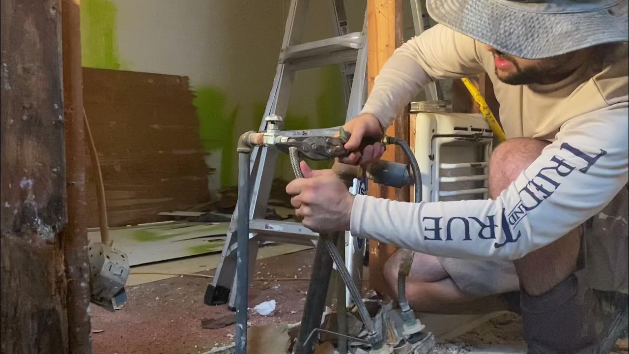 How to cut water supply lines easy. YouTube