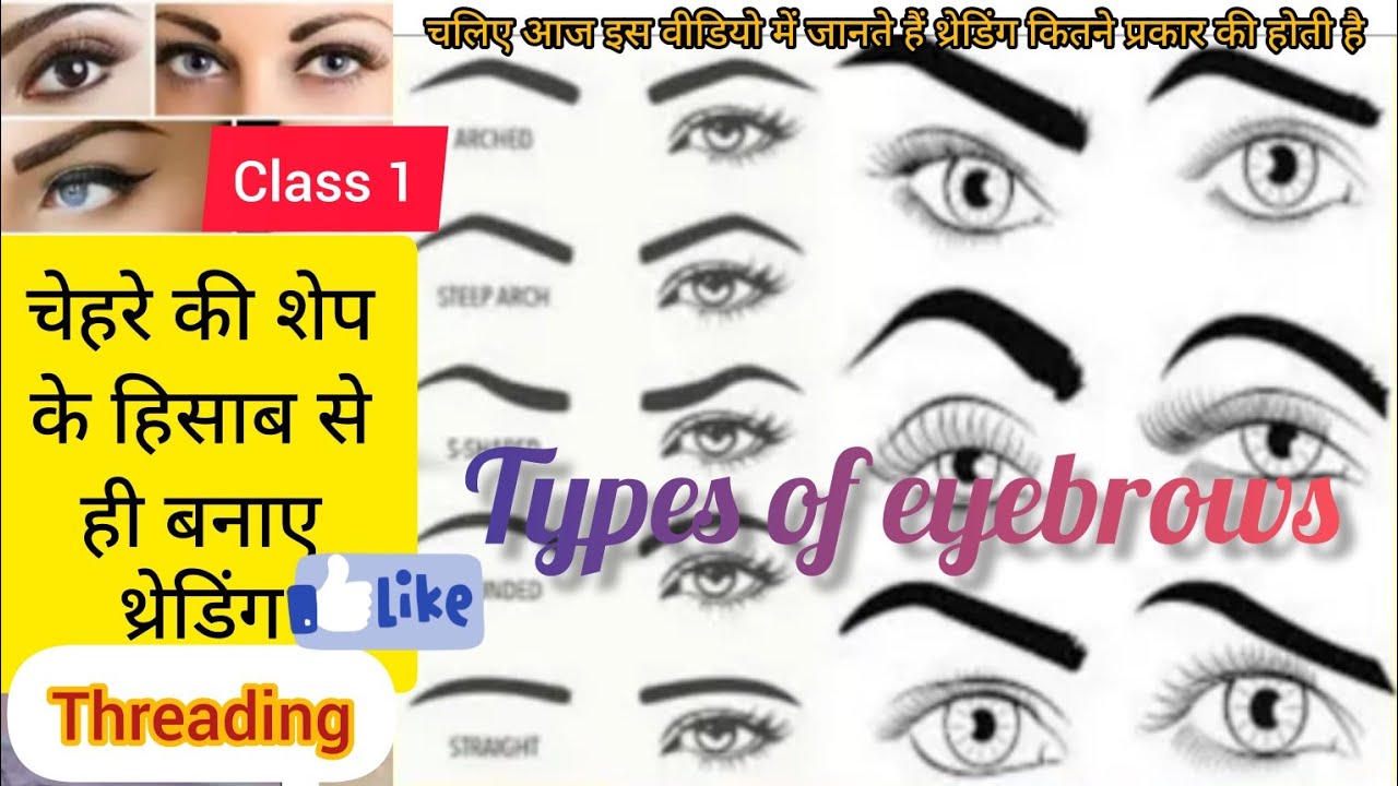 threading kitne parkar ki hoti haihowmany types of eyebrowsthreading
